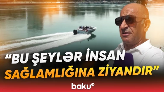 Mingəçevirdə Kür çayında hərəkətdə olan qayıq restorana çırpıldı - Baku TV