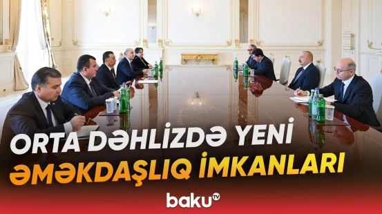 Tacikistanın Baş naziri Prezident İlham Əliyevin qəbulunda - Baku TV