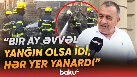 NZS-də yanğın | Təkər tullantılarının toplandığı sahəni alov bürüdü - Baku TV
