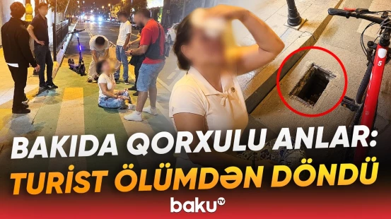 Turist paytaxtda ağır qəzaya düşdü | Baku TV hadisənin baş verdiyi yerdə - Baku TV