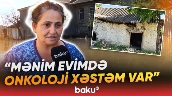 "Uşaqlarım qonşunun evindədir" | Həyətləri su altında qalan sakinlər çıxış yolu axtarırlar - Baku TV