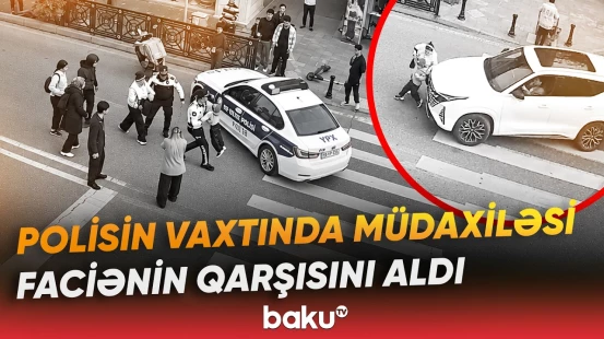 Bakıda avtomobilin vurduğu azyaşlının həyatını yol polisi əməkdaşları necə xilas etdi? - Baku TV