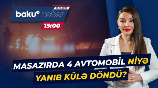 Masazırda heyrətə gətirən hadisə | 4 avtomobili eyni anda alov bürüdü - Baku TV CANLI