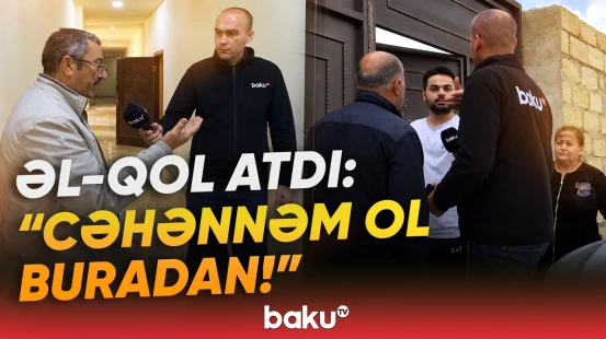 Söyüşlər havada "uçuşdu" | Qobuda torpaq alıb ev tikdi, yolunu bağladılar - Baku TV