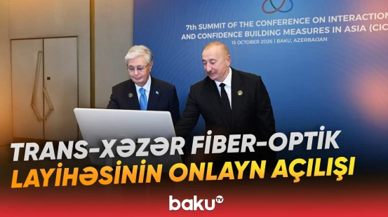Prezidentin sosial media hesablarında Trans-Xəzər Fiber-Optik Kabel Xətti ilə bağlı video paylaşılıb