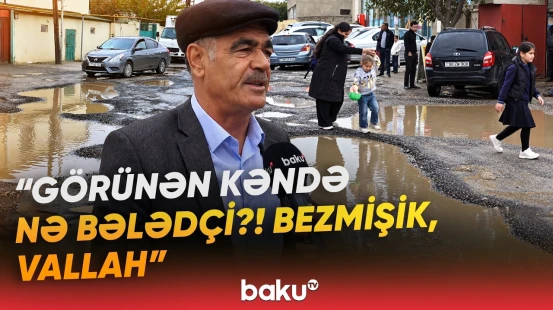 "Yağış yağsaydı, heç gələ bilməyəcəkdiniz" | Binəqədidə bitmək bilməyən yol problemi - Baku TV