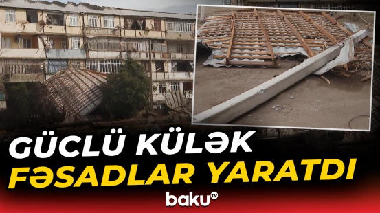Gəncədə güclü külək fəsadlar yaratdı