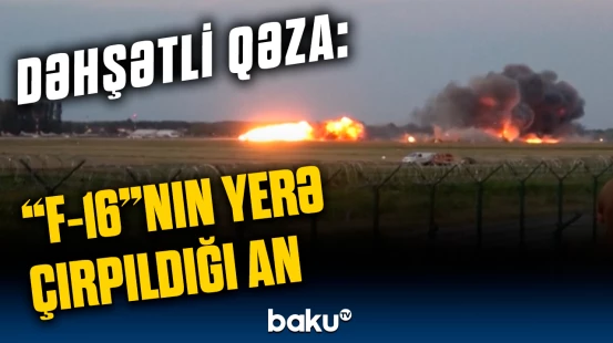 Polşada “F-16”nın düşdüyü faciəvi qəzadan anbaan görüntülər