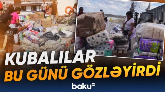 Kuba limanında yardım paketləri boşaldılır