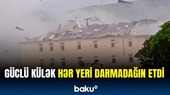 Külək evin damını uçurdu, təhlükəli vəziyyət yarandı | Türkiyə