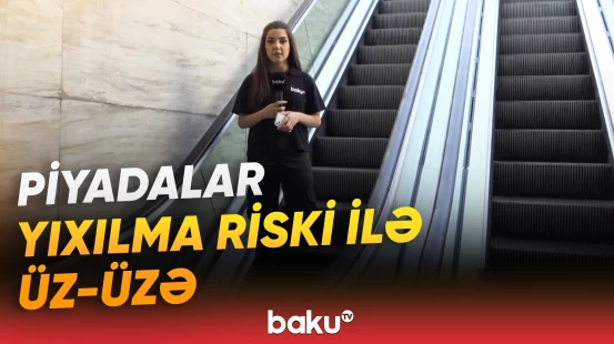 İşləməyən eskalator, zədələnmiş pilləkənlər | Sakinlər təhlükəli durumda