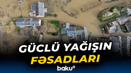 Fransada güclü yağışlardan sonra yaranan mənzərə