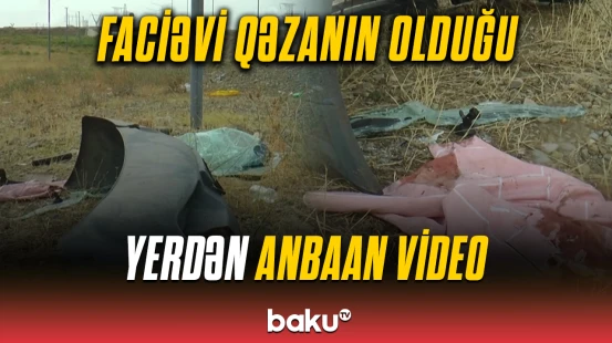 Şəmkirdə dəhşətli yol qəzası | Hadisə yerindən görüntülər