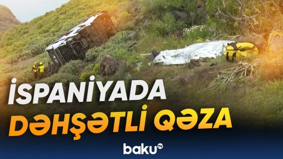 Turistləri daşıyan avtobus dərəyə aşdı