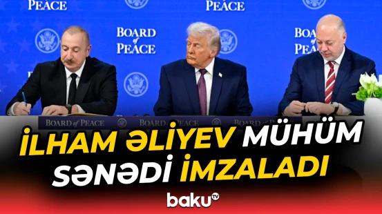 Davosda "Sülh Şurasının Nizamnaməsi" sənədinin imzalanma mərasimi keçirilir - Baku TV