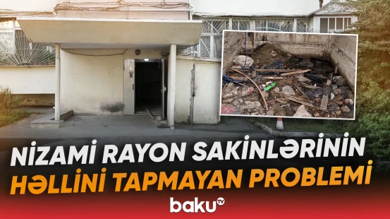 Yaşadıqları binanın bloklarına kanalizasiya suları yığılır
