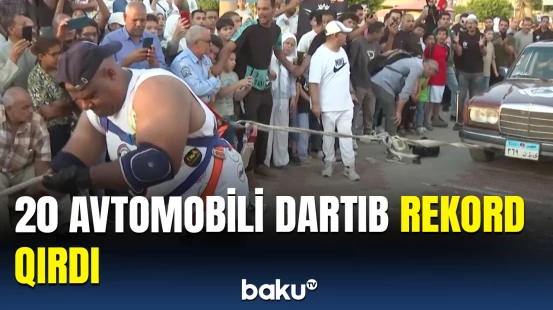 Misirli pəhləvan görənləri heyrətə gətirdi