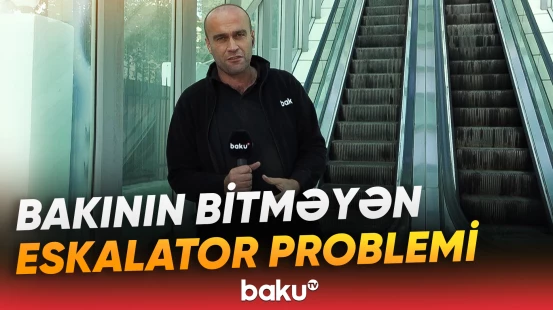 Vətəndaşlar yerüstü piyada keçidinə ayaqla qalxıb-düşürlər