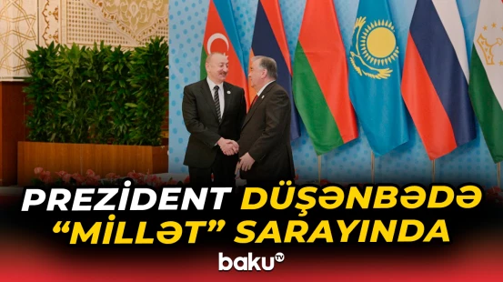 Prezident MDB sammitində iştirak etmək üçün Düşənbədəki  "Millət" sarayına gəldi