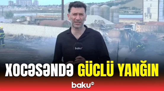 Baku TV Xocəsəndə yanğın olan ərazidə | Hadisə yerindən bağlantı