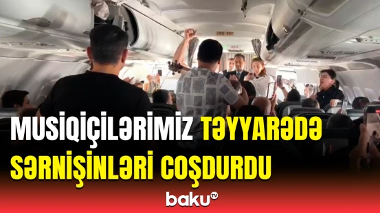 Qırğızıstandan qayıdan Azərbaycan musiqi heyətinin səmimi görüntüləri