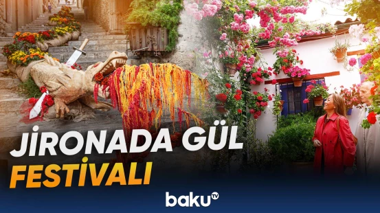 İspaniyadakı gül festivalından görüntülər