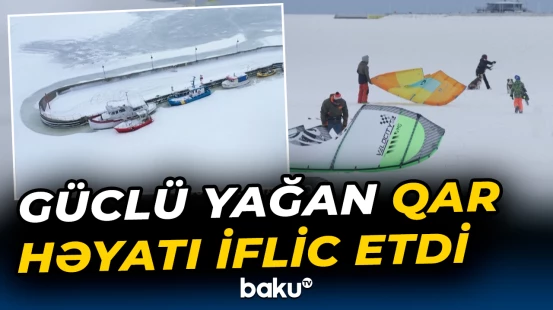 Polşada güclü yağan qar həyatı iflic etdi