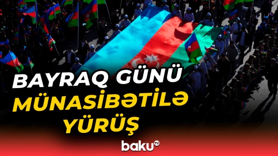 Oğuzda Bayraq Günü münasibətilə izdihamlı yürüş keçirilib