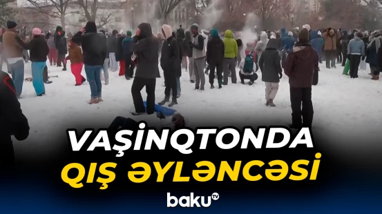 Vaşinqton sakinləri qartopu oynadılar