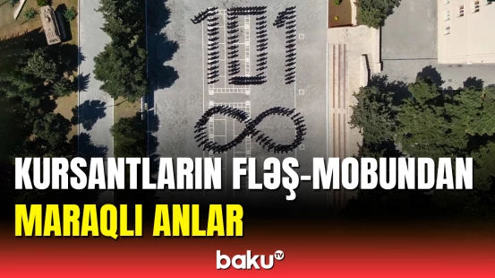 Kursantların Ulu Öndərin ölməzliyini tərənnüm etdirən fləş-mobu