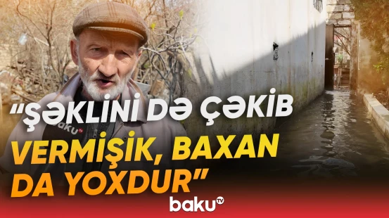 Sabunçuda kollektor dağıldı, evləri, həyətləri su basdı - Baku TV