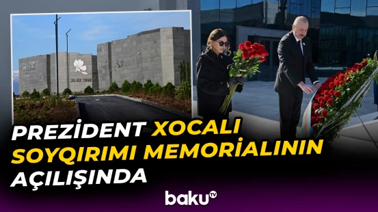 Prezident İlham Əliyev Xocalı Soyqırımı Memorialının açılışında iştirak edib