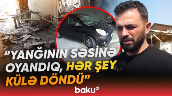 Göyçayda güclü yanğın | 3 ailənin yaşadığı ev külə döndü - Baku TV