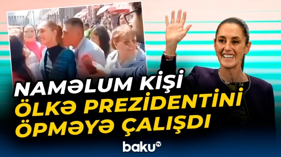 Naməlum kişi Meksika Prezidentini öpməyə çalışdı