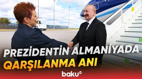 Dövlət başçısını Berlində rəsmi şəxslər qarşılayıblar