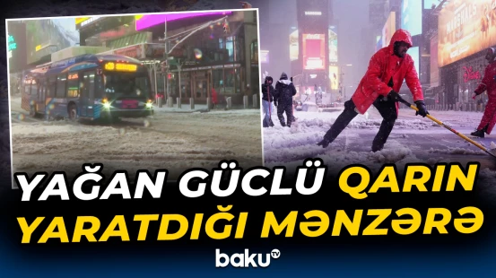 ABŞ-də yağan güclü qarın yaratdığı mənzərə