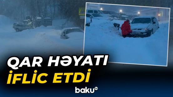 Kamçatkaya güclü qar yağdı