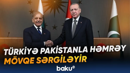 Ərdoğanla Şahbaz Şərif birgə mətbuat konfransı keçiriblər