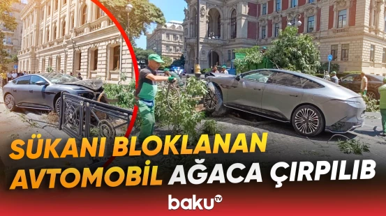 Sürücü yüngül xəsarət alıb