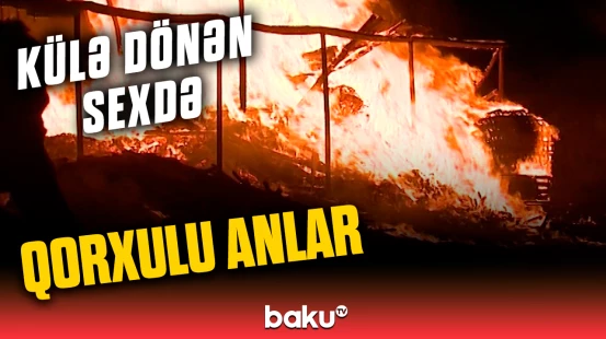 Güclü yanğının baş verdiyi yeşik sexindən anbaan görüntülər | Göyçay