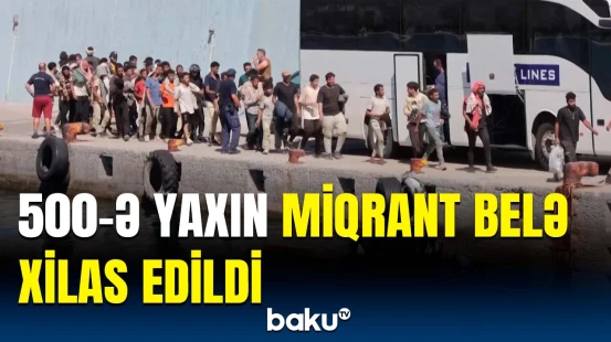 Yunanıstanda miqrantların xilas edilməsi anından görüntülər