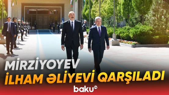 Özbəkistana mühüm səfər | Prezidentin rəsmi qarşılanma mərasimindən görüntülər - Baku TV