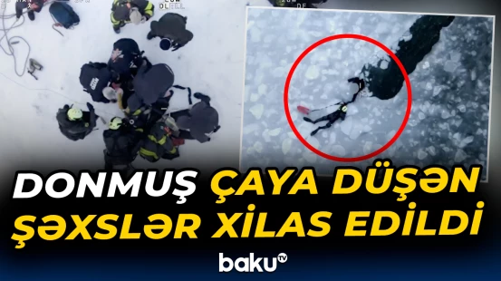 ABŞ-də donmuş çaya düşən şəxslər xilas edildi