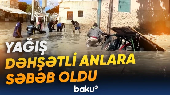 Yağışdan sonra paytaxt Moqadişu küçələri