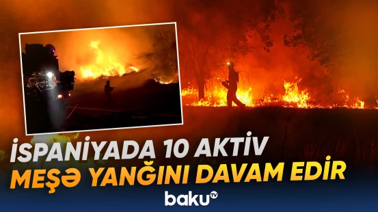 İspaniyada 10 aktiv meşə yanğını davam edir