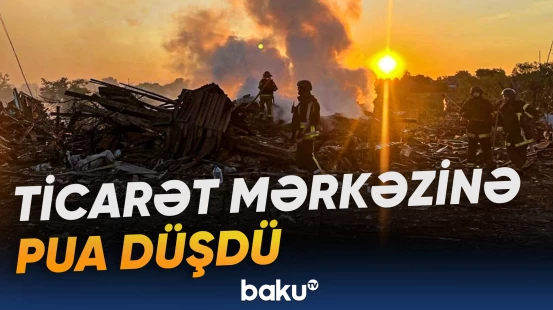 Kiyevdə ticarət mərkəzində qorxulu anlar yaşandı