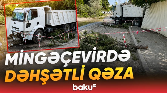 Yük avtomobili idarəetmədən çıxaraq hasara çırpılıb