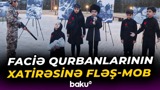 Xocalıda soyqırımı qurbanlarının xatirəsinə fləş-mob keçirildi