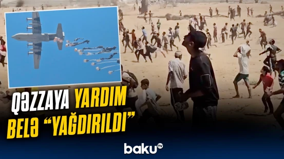 Aclıqla mübarizə aparan Qəzzaya hava yardımı