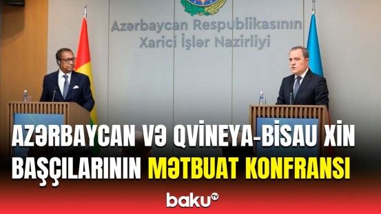 Ceyhun Bayramov və Karlos Pinto Pereiranın Bakıda birgə mətbuat konfransı